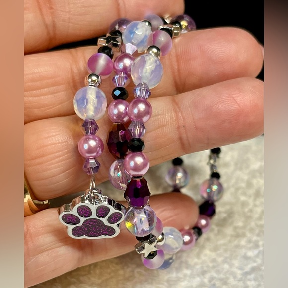 💜dog mom Memory wire cuff bracelet - Picture 2 of 9